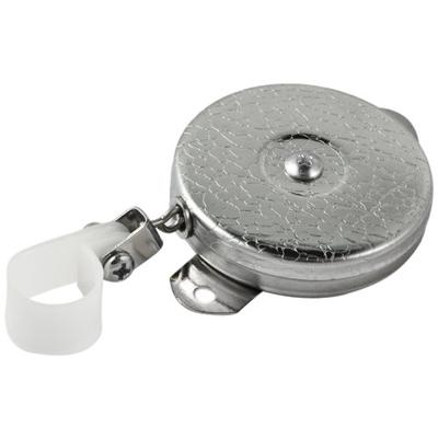 Key-Bak Industrial Retractable Reel with 24" Stainless Steel Chain, Steel Bracket Back, Chrome Front