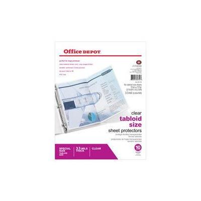 Office Depot Brand Tabloid-Size Sheet Protectors, 11in. x 17in., Clear, Pack Of 10