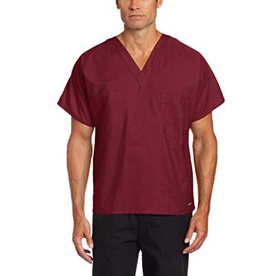 Landau Unisex Scrub Top, Wine, X-Large