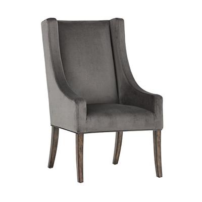 Sunpan Modern 102755 Sunpan Aiden Dining Acacia-Pimlico Pebble Fabric Chair Pebble Pebble