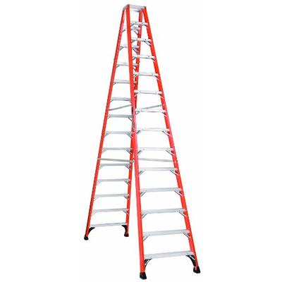 Louisville Ladder FM1414HD Fiberglass Twin Front Ladder, 14 Feet, 375 Pound Duty Rating