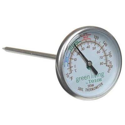 Taylor Precision Soil Testing Thermometer, 4" Stem, -20 to 180 Degrees F