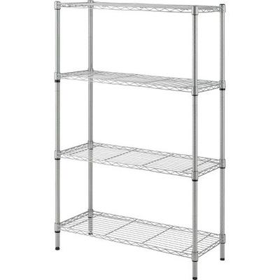 Lorell Light-Duty Wire Shelving - 4 Tier(s) - 54" Height x 36" Width x 14" Depth - Floor - Silver -