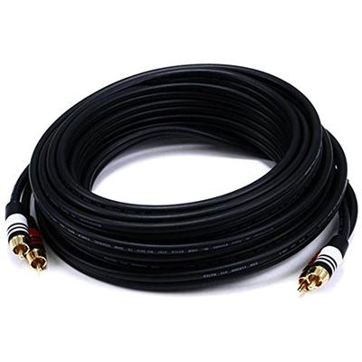 Monoprice 102866 25-Feet Premium 2 RCA Plug to 2 RCA Plug 22AWG Cable - Black