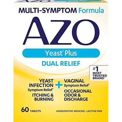 AZO Yeast Plus Tablets 60 ea (Pack of 6) - Packaging May Vary