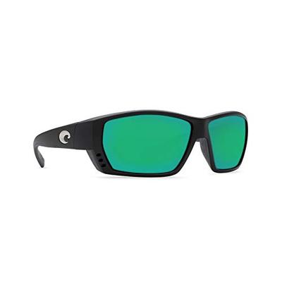 Costa Del Mar Tuna Alley Sunglasses, Matte Black, Green Mirror 580 Glass Lens