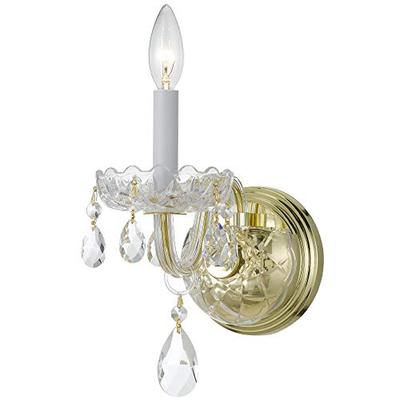 Crystorama Traditional 1 Light Spectra Crystal Brass Sconce
