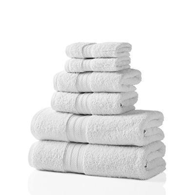Superior 700 GSM Long Staple 100% Combed Cotton, Durable, Plush and Absorbent 6-Piece Single Ply Tow
