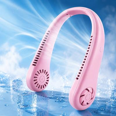 Portable Neck Fan, Bladeless Personal Fan, Hands-Free Wearable Small Air Conditioner, 3 Speeds USB Rechargeable Cooling Fan for Travel, Office, Outdoor Sports, Quiet Long Battery Life